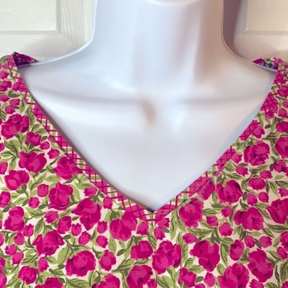 SAG HARBOR Size 8 Pink Green Floral Sleeveless - Picture 4 of 9